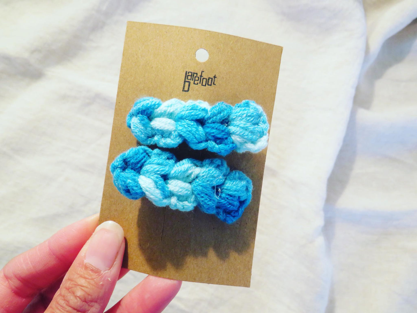 Knit 2pck Alligator Hair Clip - Blue