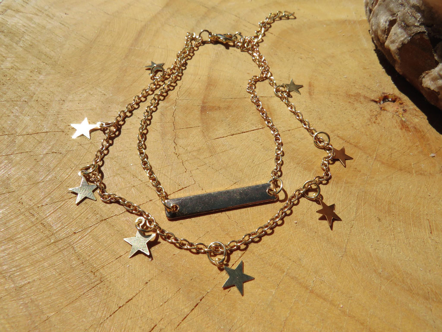 Double Chain Star Anklet