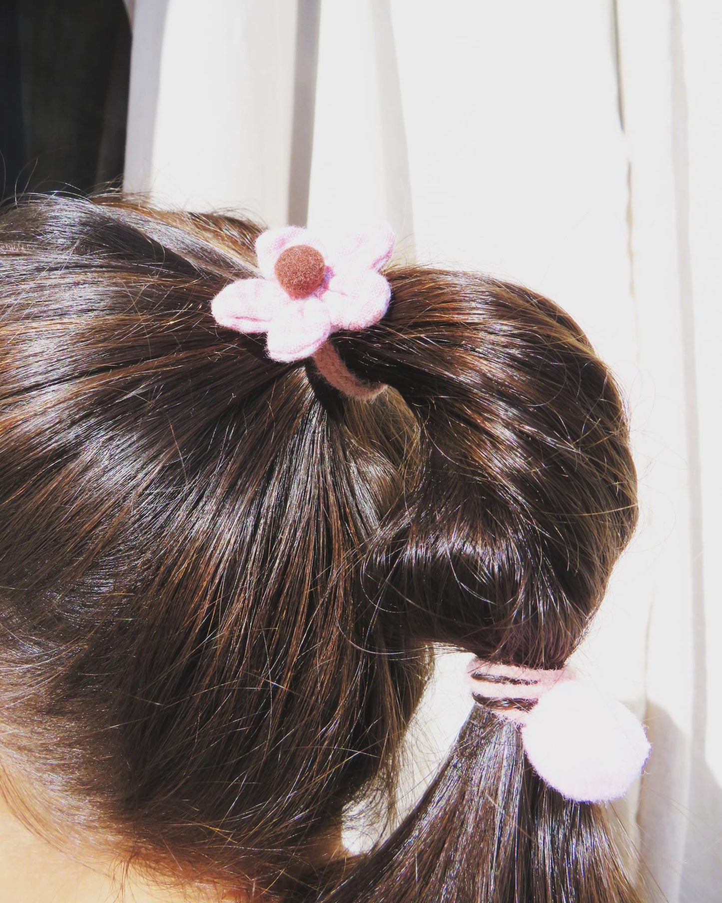 BUY 2 GET 1 FREE - Floral Hair Ties - Pink