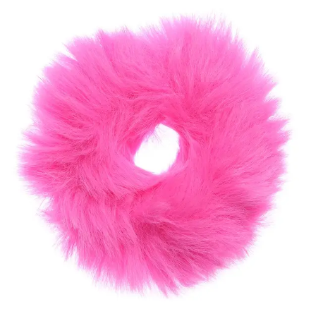 Fluffy Hair Tie - Dark Pink