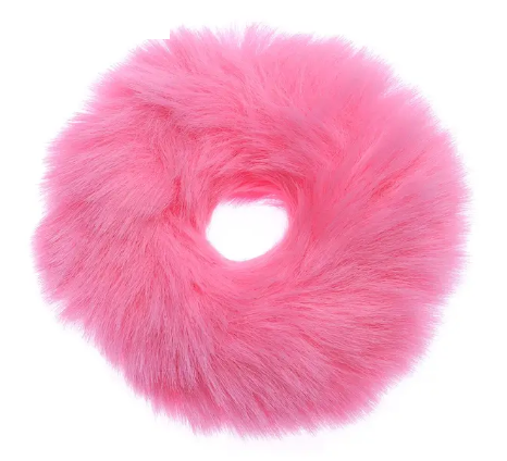 Fluffy Hair Tie - Pink