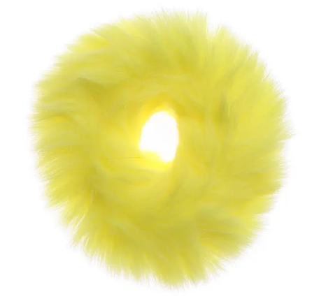 Fluffy Hair Tie - Yellow