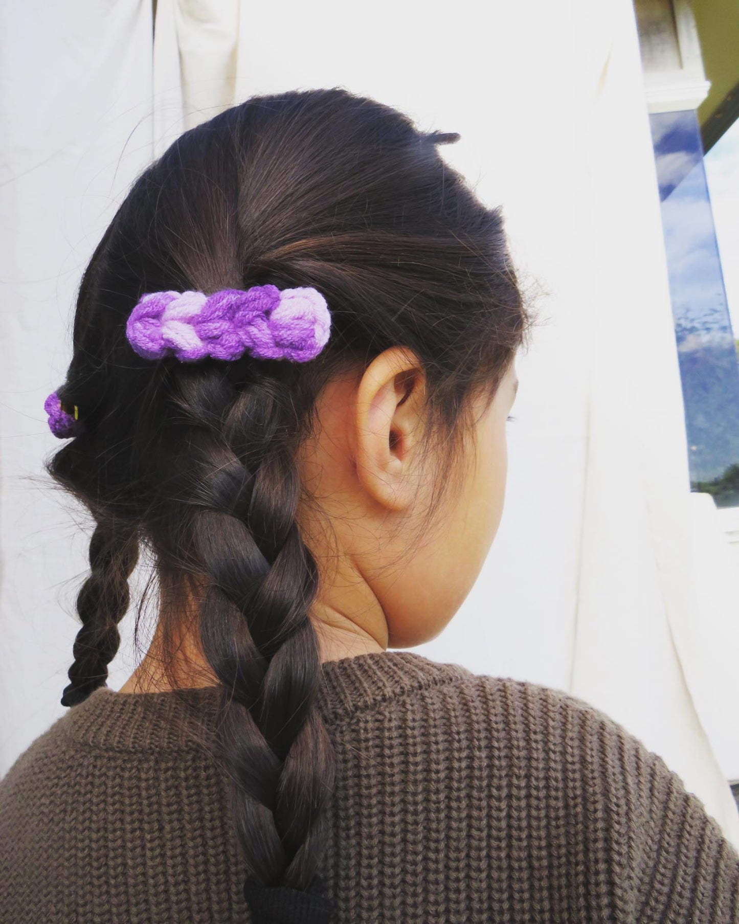 Knit 2pck Alligator Hair Clip - Purple