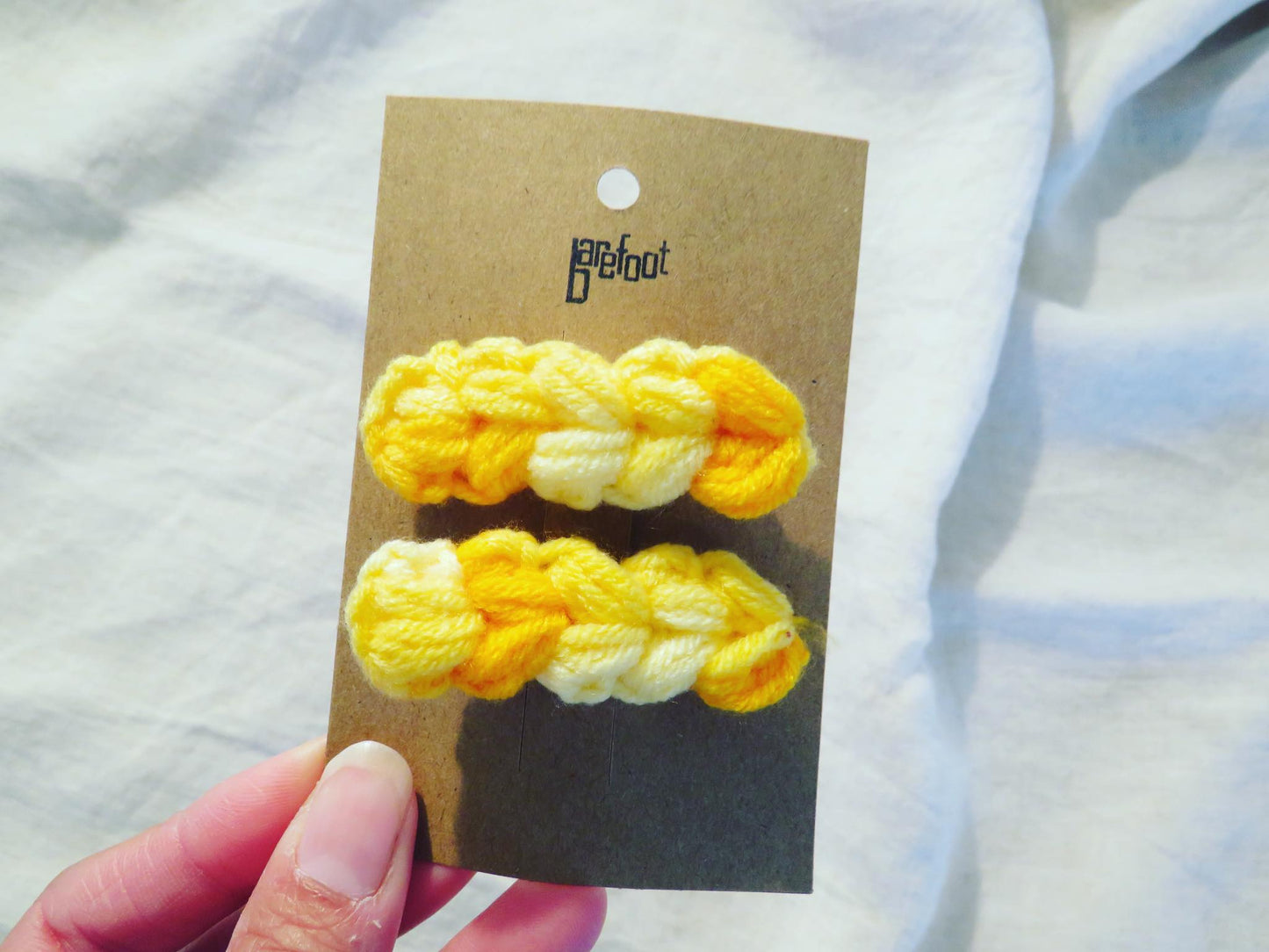 Knit 2pck Alligator Hair Clip - Yellow