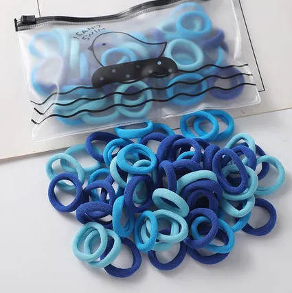 Mini Hair Tie 100pck - Blue