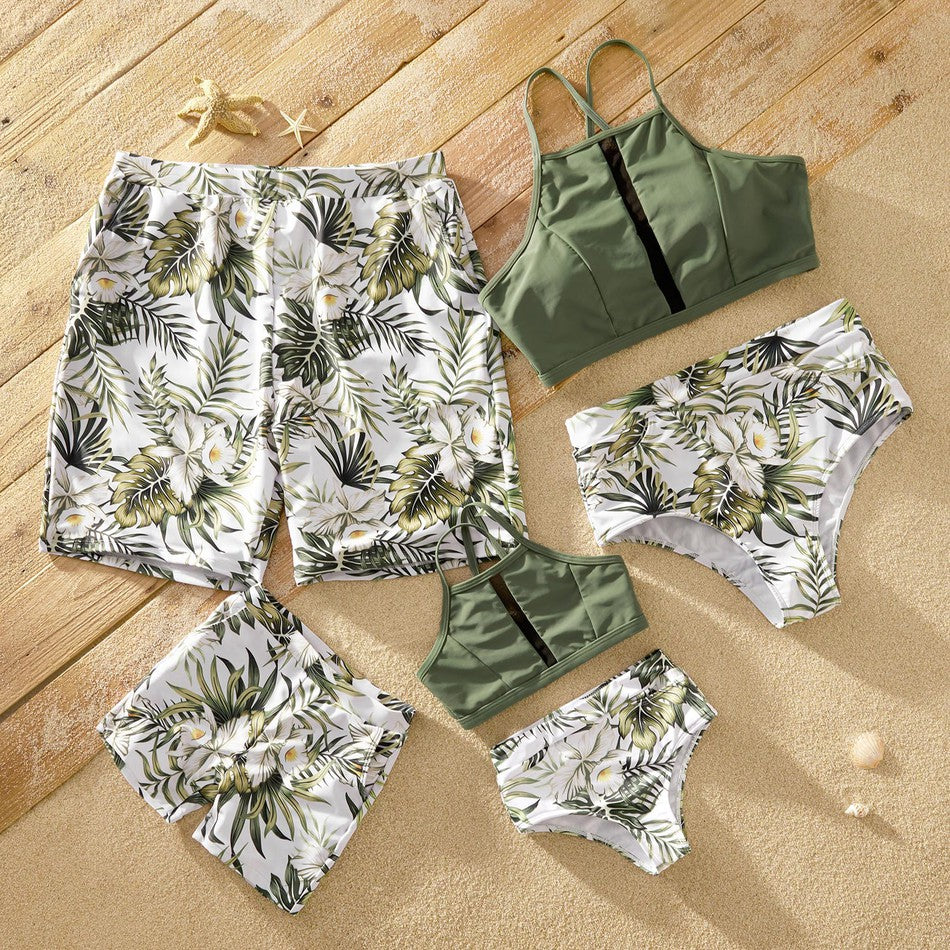 Palm Leaf Family Matching Swimwear Girl