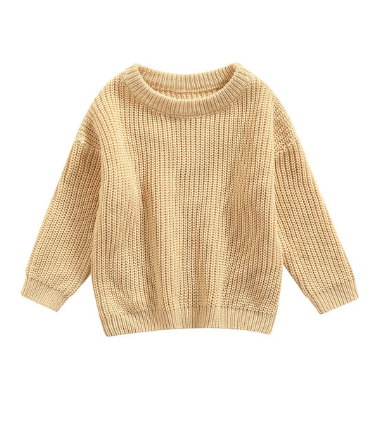 Chunky Knit Sweater - Beige (Personalisation avaiable)