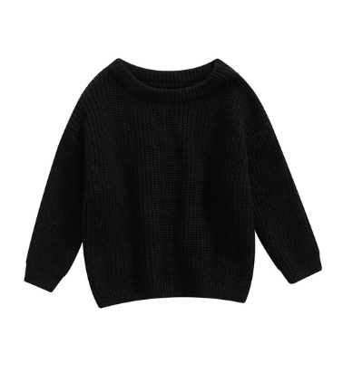 Chunky Knit Sweater - Black (Personalisation available)