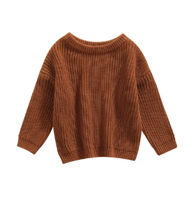 Chunky Knit Sweater - Brown (Personalisation available)