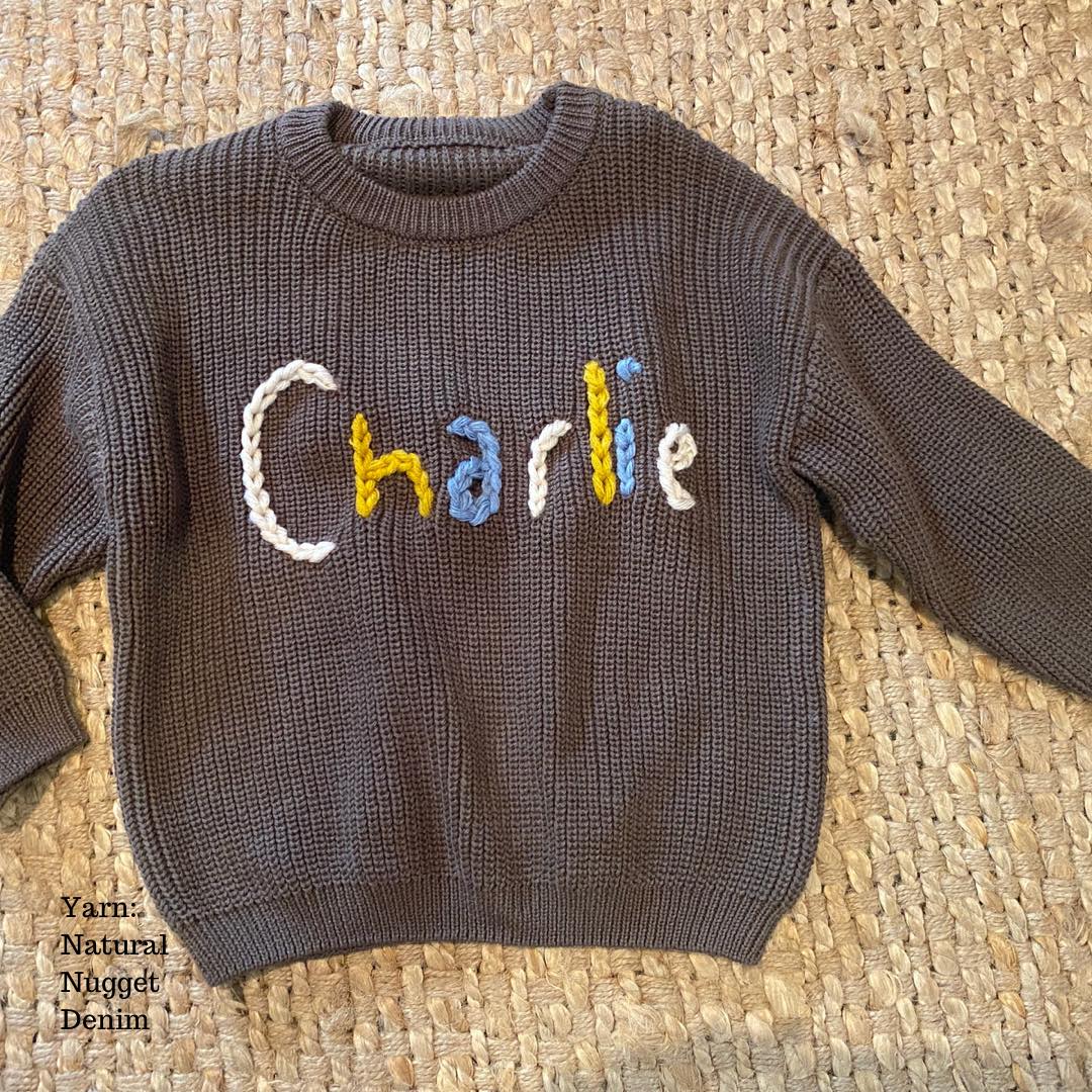 Chunky Knit Sweater - Khaki (Personalisation available)