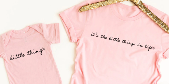 Family Matching Tee - It's The Little Things/Little Things Dark Pink