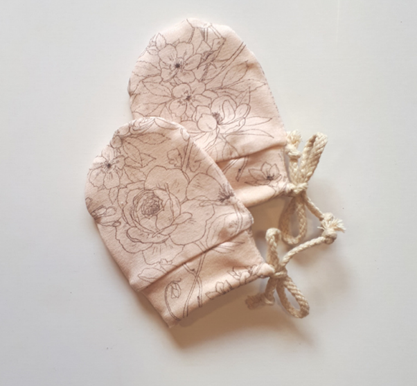 Organic Baby Mittens - Faint Floral