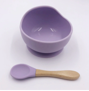 Little Gatherer Baby Bowl & Spoon Set - Dark Purple