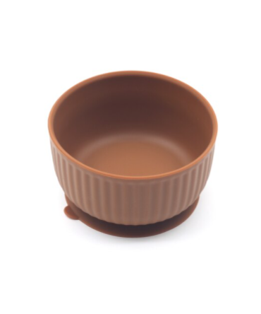 Silicone Ribbed Bowl - Brown
