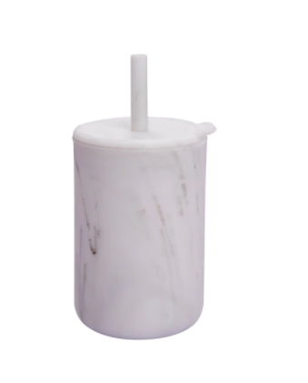 Silicone Slim Sippy Cup - Marble